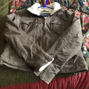 Eddie Bauer Sherpa jacket mushroom corduroy XL